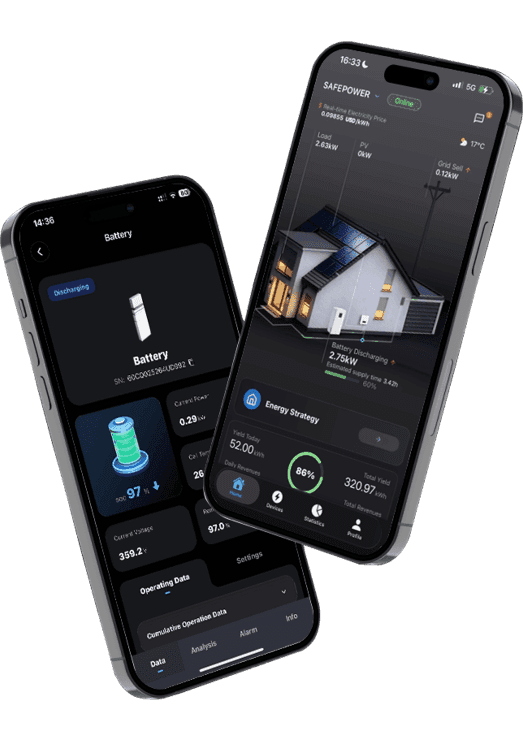 Safe Power HEMS App interface