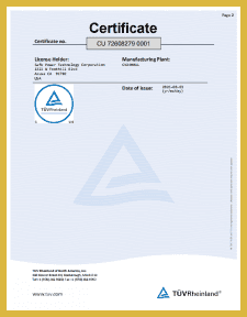 Safe Power certificate 2