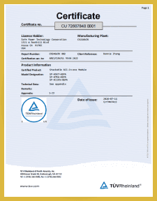 Safe Power certificate 4