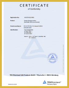 Safe Power certificate 6